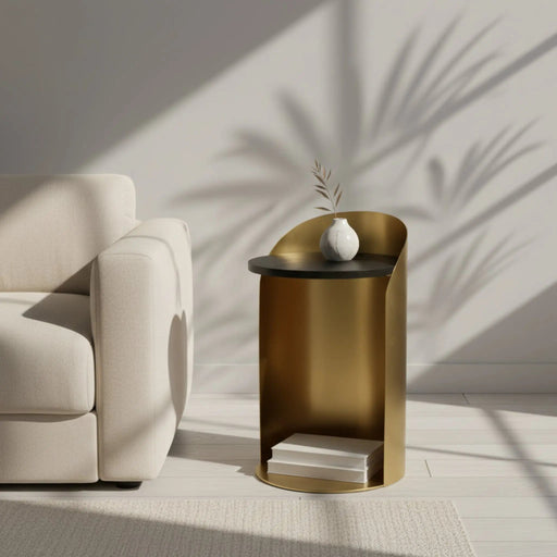 Tia Steel Side Table - Gold Homelves