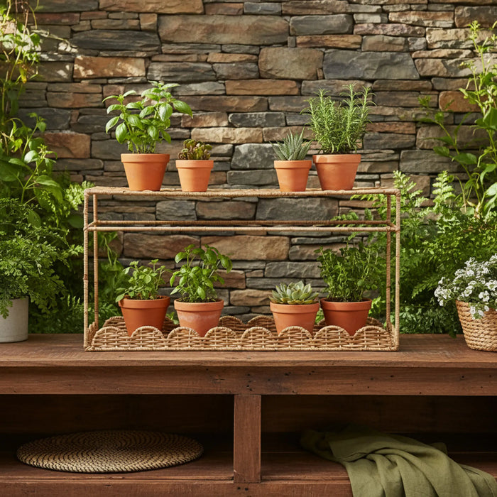 Trellis Rattan Storage Rack - Natural