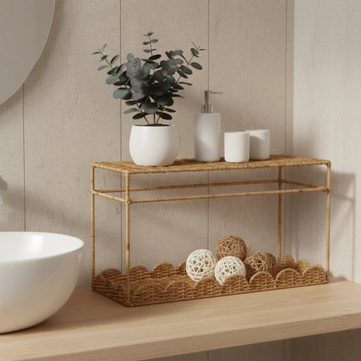 Trellis Rattan Storage Rack - Natural Homelves