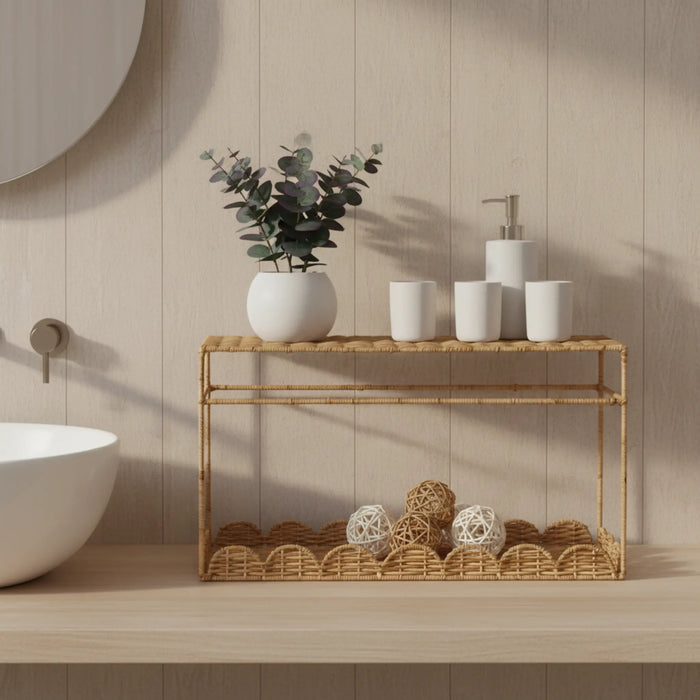 Trellis Rattan Storage Rack - Natural