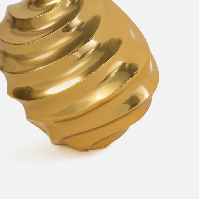 Vertex Aluminum Swirl Vase - Gold