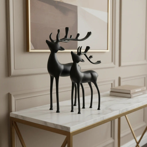 Vixen Metal Decorative Accent Reindeer Set - Black Homelves