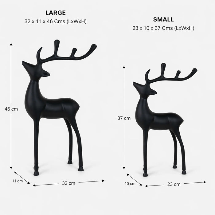 Vixen Metal Decorative Accent Reindeer Set - Black