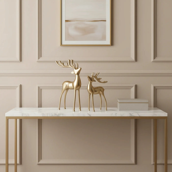 Vixen Metal Decorative Accent Reindeer Set - Gold