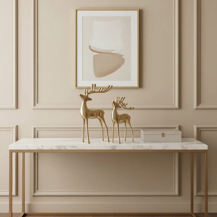 Vixen Metal Decorative Accent Reindeer Set - Gold