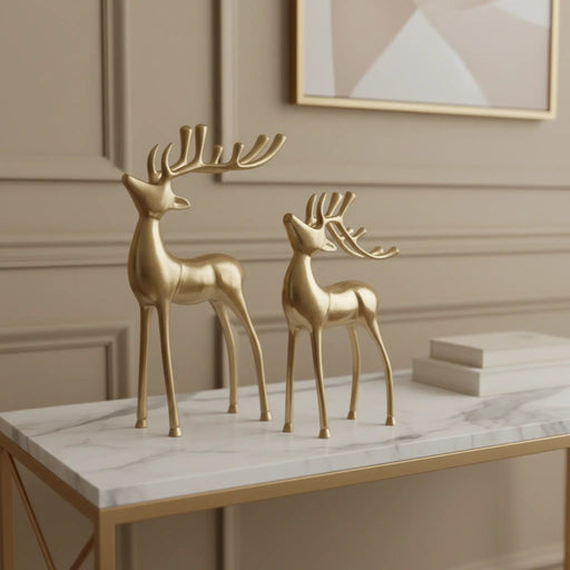 Vixen Metal Decorative Accent Reindeer Set - Gold Homelves