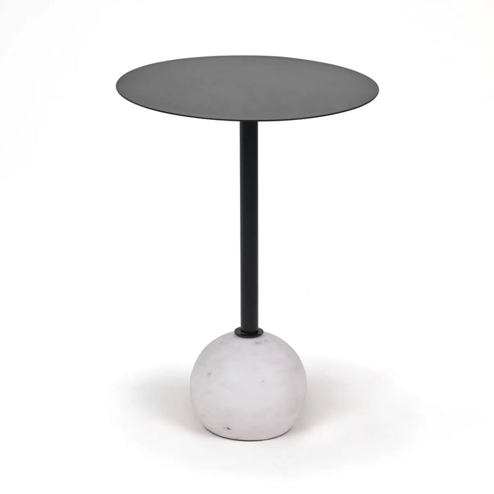 Yona Side Table With Marble Base - Black & White