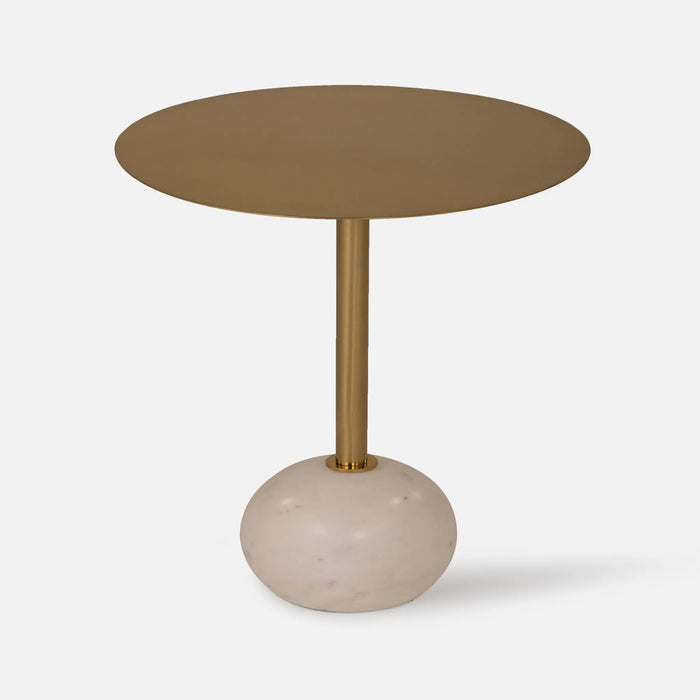 Yona Side Table With Marble Base - Gold
