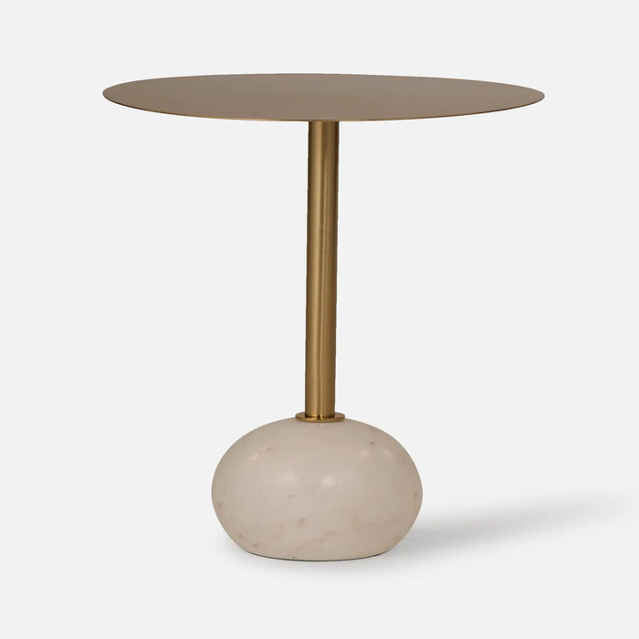 Yona Side Table With Marble Base - Gold