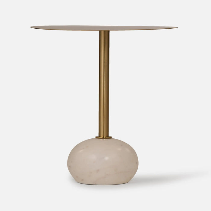 Yona Side Table With Marble Base - Gold