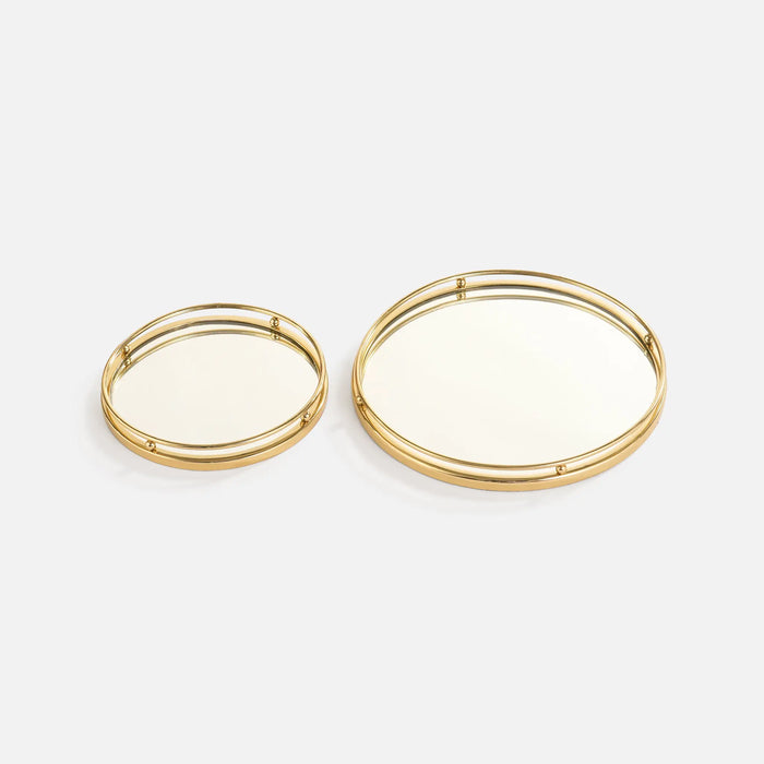 Zarin Mirrored Tray, Set Of 2 - Gold