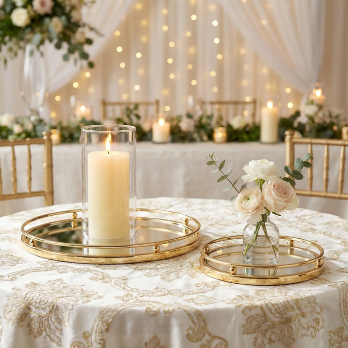Zarin Mirrored Tray, Set Of 2 - Gold