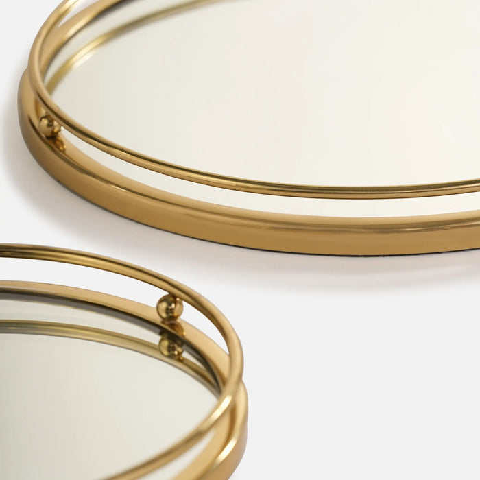 Zarin Mirrored Tray, Set Of 2 - Gold