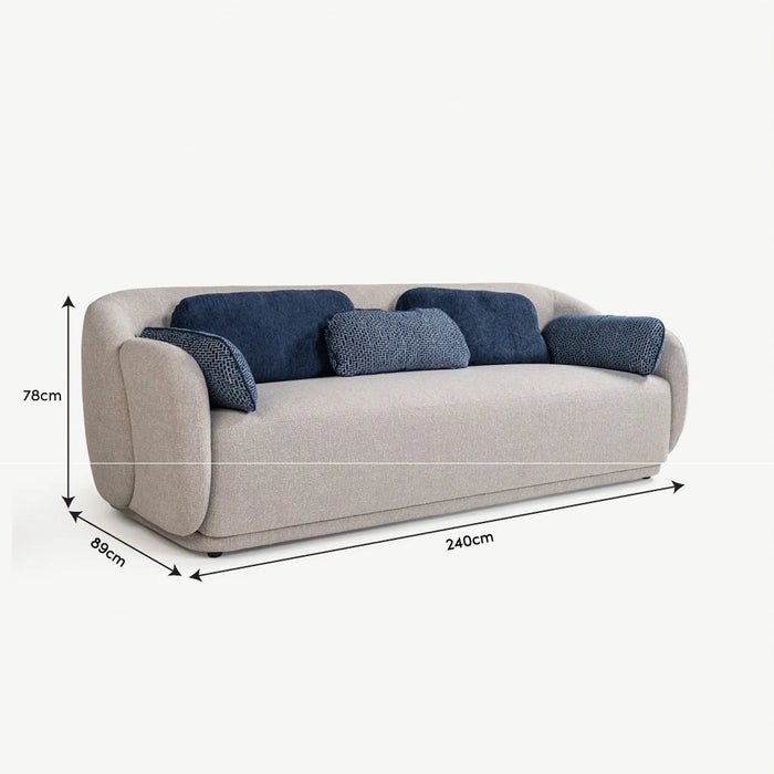 Jina 3 Seater Sofa Greige