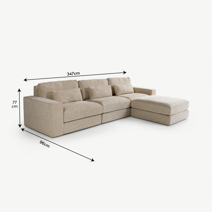 Kayan Right Corner Sofa Cream