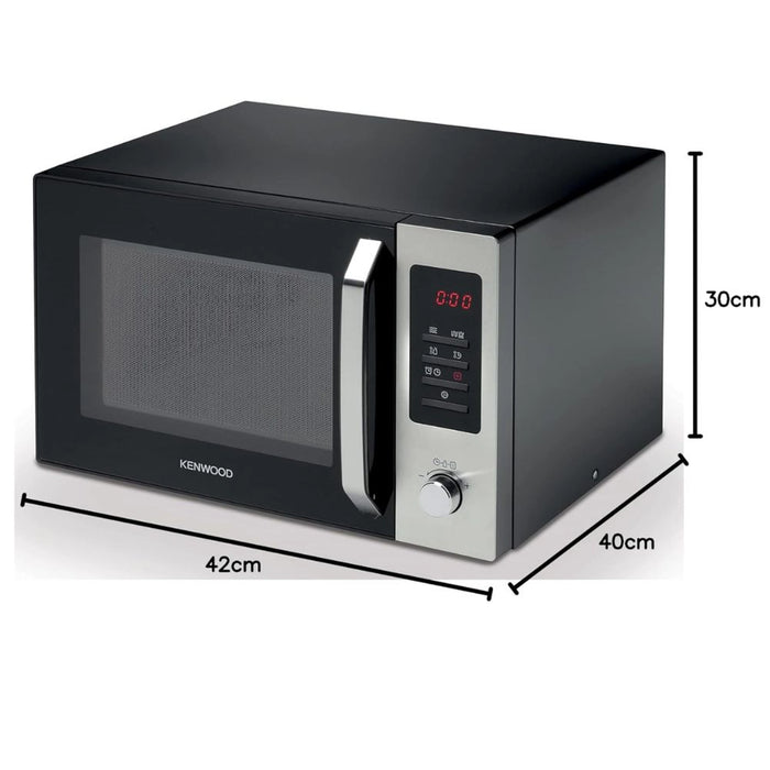 Kenwood 30L Microwave Oven | Digital Display | 5 Power Levels | Defrost Function | Stainless Steel | 95 Minutes Timer | Clock Function | Black | MWM30.000BK