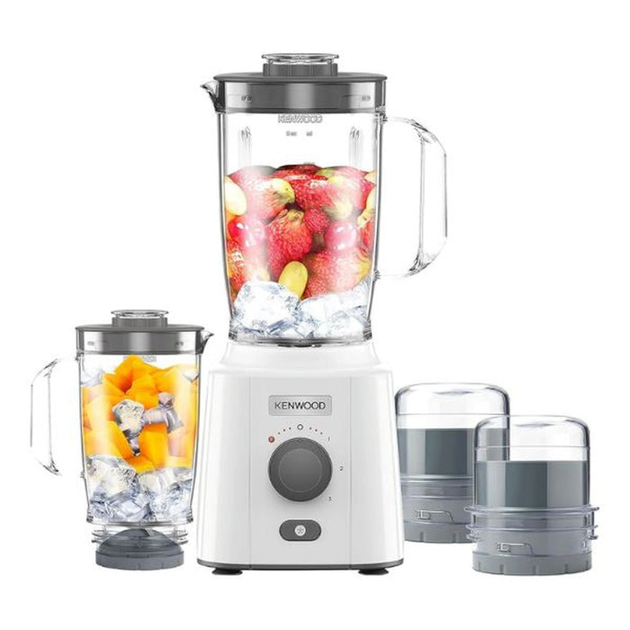 Kenwood Blender 650W Smoothie Blender | Smoothie Maker Blend-X Fresh 1.5L With Extra Blender Jar | Grinder Mill - Grater Mill - Ice Crush Function | White | BLP41.H0WH