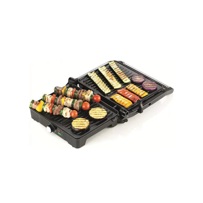 Kenwood Contact Grill | 2000W | Health Grill Panini Press with Variable Temperature | 3 Grill Positions for Panini - Burger - Sandwich - Pizza - Steak - Chicken - Fish - Vegetables | Black & Silver | HGM31.000SI