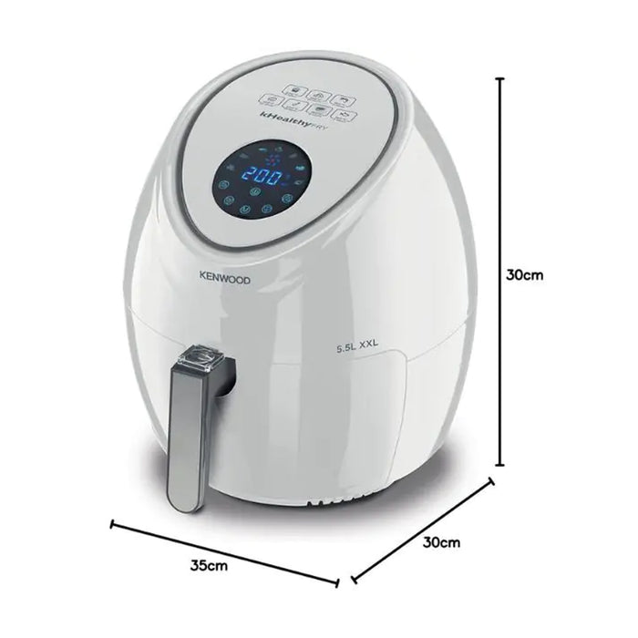 Kenwood Digital Air Fryer XXL 5.5L 2.4KG 1800W with Rapid Hot Air Circulation for Frying| Grilling Broiling| Roasting| Baking and Toasting HFP50.000WH| White