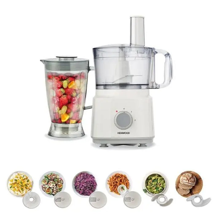 Kenwood Food Processor Blender | 750W Multi-Functional With 3 Interchangeable Disks | White | FDP03.C0WH