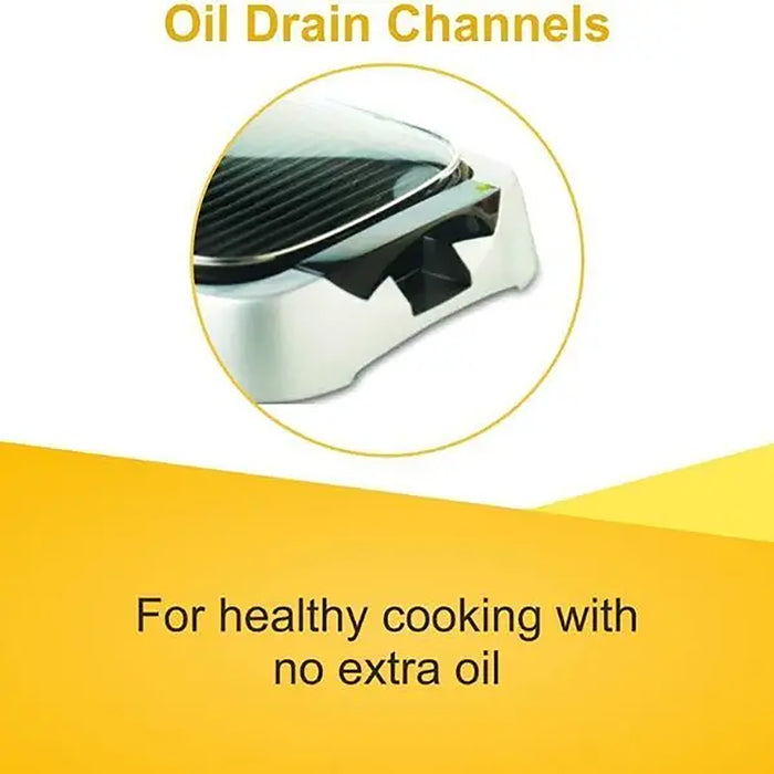 Kenwood Grill 2000W Contact Health Grill Large Family Sized Griddle with Glass Lid| Variable Temperature Control| Cool Touch Handles - Ideal for Steak| Chicken, Fish| Vegetables HG266 Silver/Black