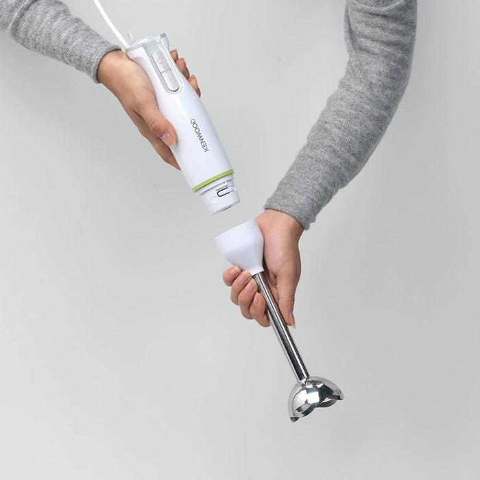 Kenwood Hand Blender | Metal Wand 600W Stick with Graduated Beaker | Turbo Function | Removable for Easy Cleaning | White | HBM02.001WH