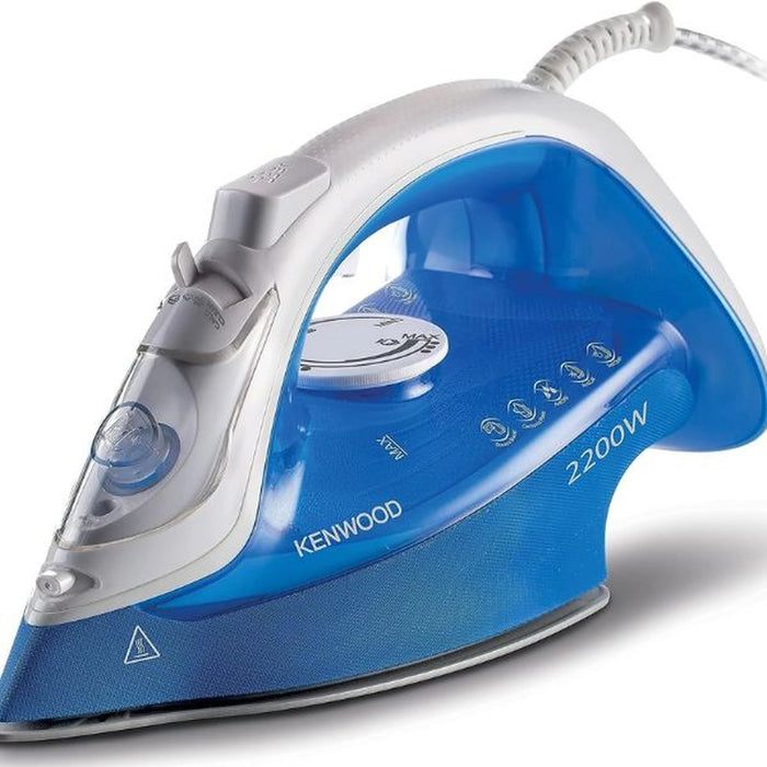 Kenwood Steam Iron 2200W with Ceramic Soleplate| Anti-Drip| Anti-Calc| Self Clean| Continuous Steam| Burst| Spray Function |STP60.000WB White/Blue