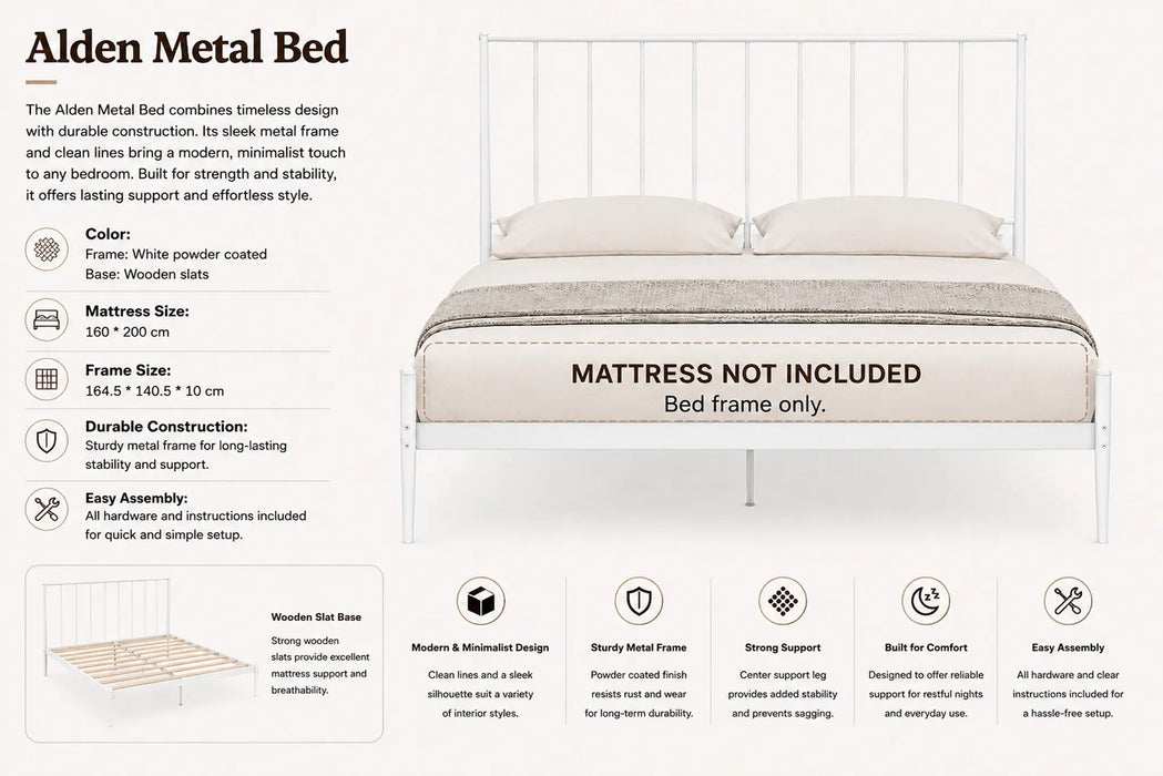 Alden Meta Glossy Queen Bed Kiana