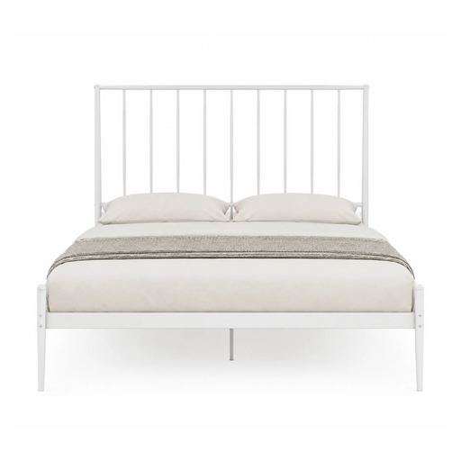 Alden Metal Glossy White King Bed Kiana