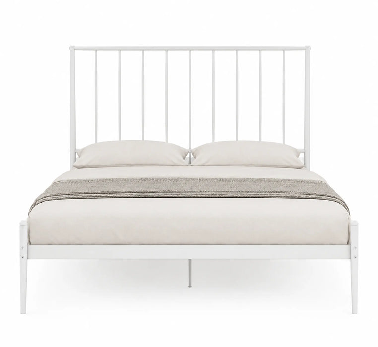 Alden Metal Glossy White King Bed Kiana