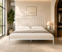 Alden Metal Glossy White King Bed Kiana