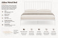 Alden Metal Glossy White King Bed Kiana