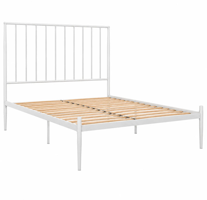 Alden Metal Glossy White King Bed Kiana