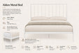 Alden Metal Glossy White King Bed Kiana