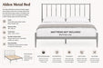 Alden Metal Grey King Bed Kiana