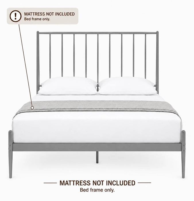 Alden Metal Grey King Bed Kiana