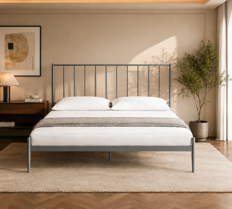 Alden Metal Grey King Bed Kiana
