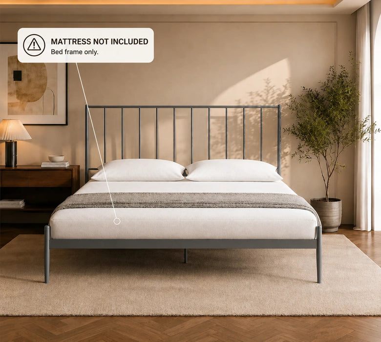 Alden Metal Grey King Bed Kiana