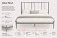 Alden Metal Grey Queen Bed Kiana