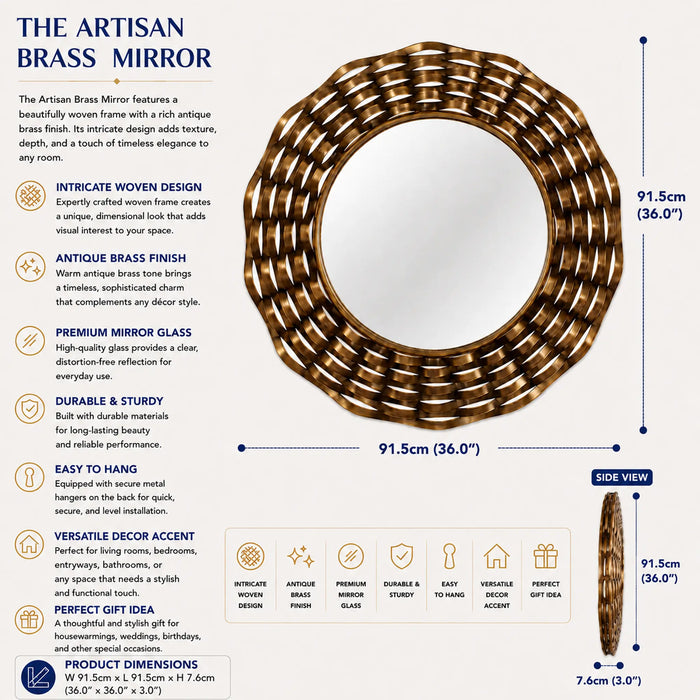 Artisan Brass Framed mirror Kiana