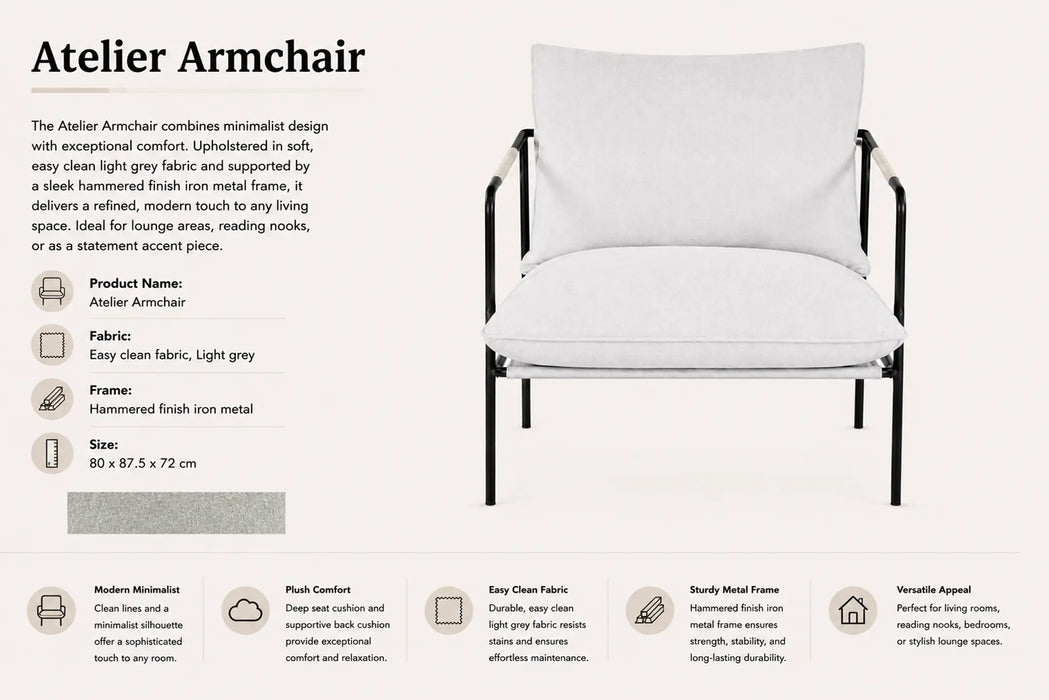 Atelier Armchair Grey Kiana