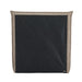 Black fabric with beige border on a white background