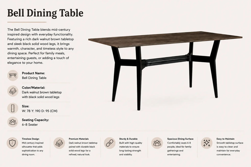 Bell Dining Table Kiana