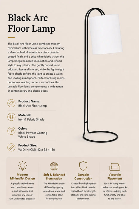 Black Arc Floor Lamp