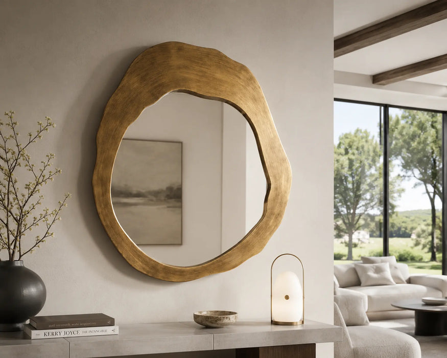 Brass Harp Framed Mirror Kiana
