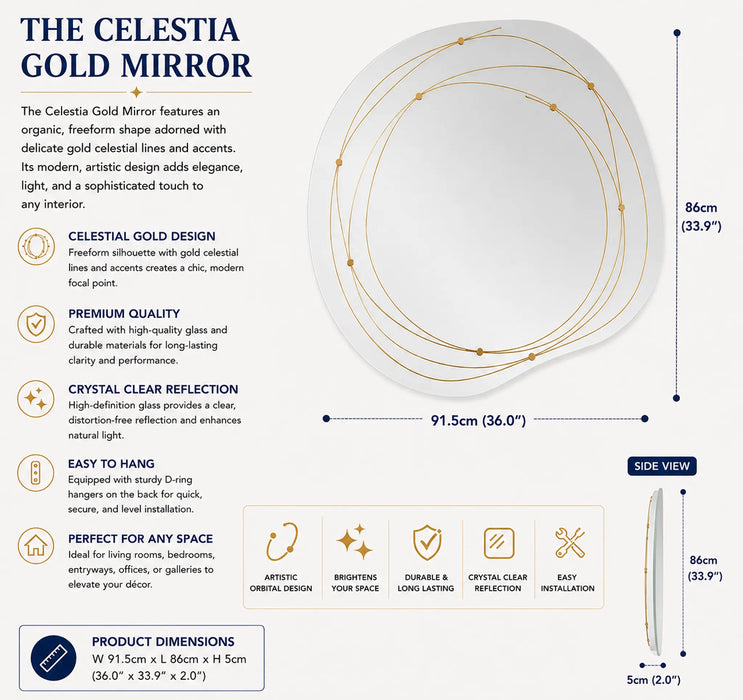 Celestia Gold Framed mirror Kiana