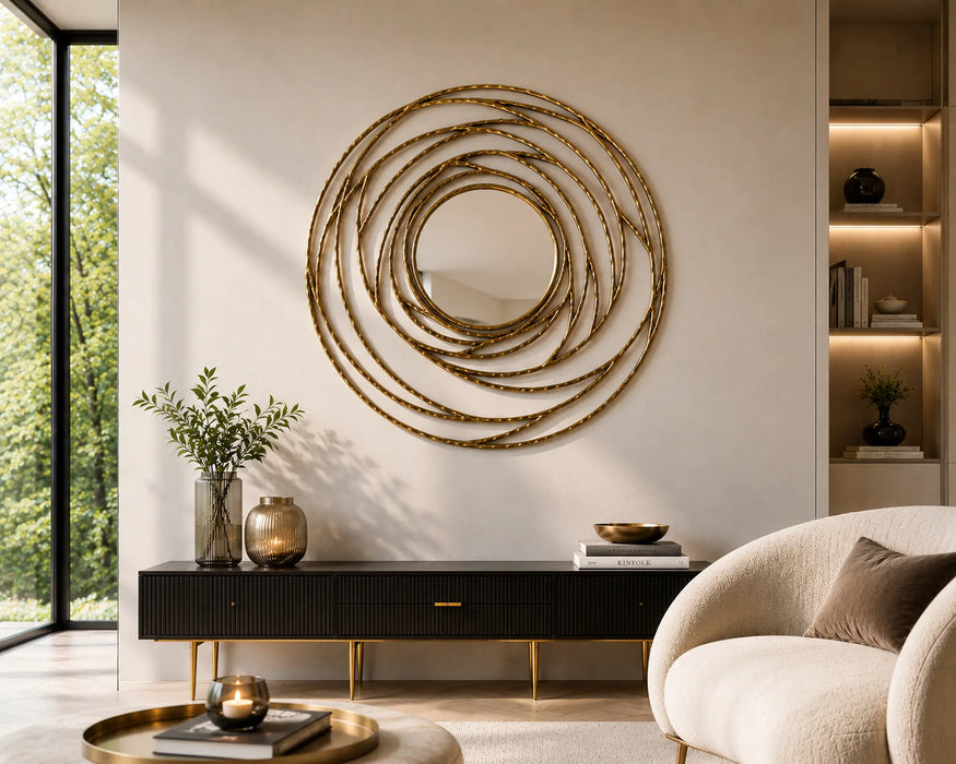 Concentric Brass Framed Mirror Kiana