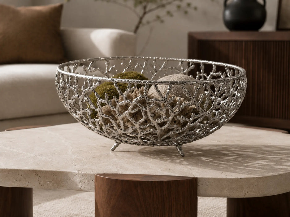 Decorative Coral Bowl  Small - Silver Kiana