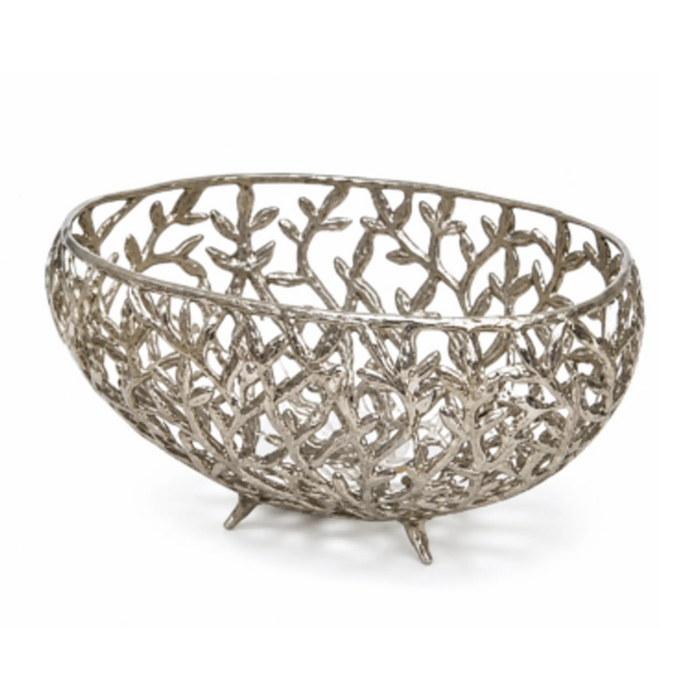 Decorative Coral Bowl Big - Silver Kiana