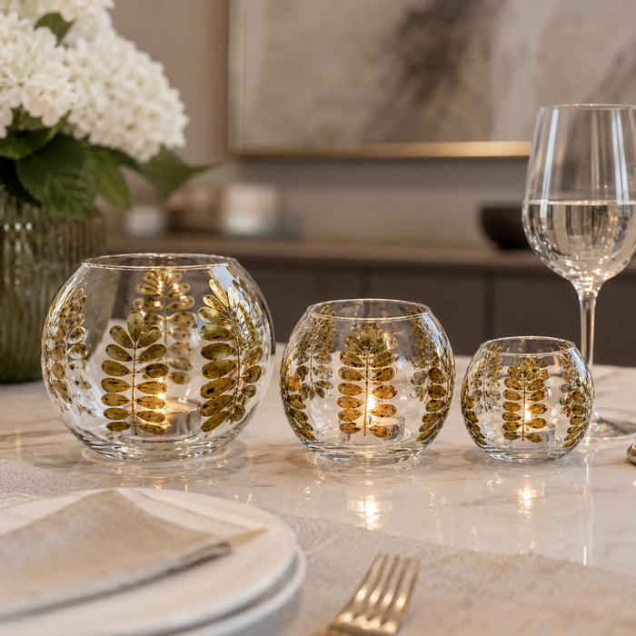 Decorative Glass Tea light holder - Green Kiana
